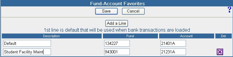 User Preferences give each favorite Fund-Account a name, which will be displayed to you when you are selecting a Fund-Account from your favorites list.