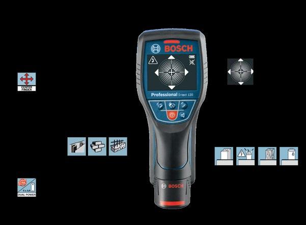 22 Detectors, Inspection Cameras D-tect 120 The most convenient universal detector for reliable detection of all materials Center Finder Technology