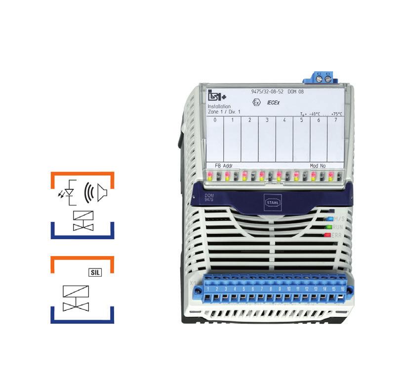 www.stahl.de > 8-channel digital output > Intrinsically safe outputs Ex ia > For Ex i solenoid valves and display elements > Additional Ex i control input for "Plant STOP" (acc.