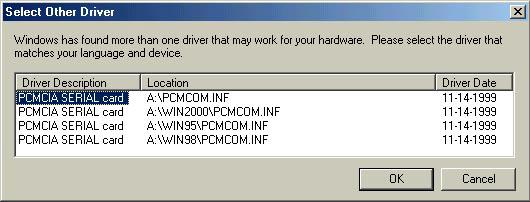 SOFTWARE INSTALLATION FOR WINDOWS Me 1. Insert the Serial PC Card into the PCMCIA socket, the Add New Hardware Wizard dialog box appears. 2.