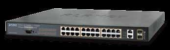 24-Port 10/100/T 802.3at + 2-Port X SFP Gigabit Ethernet Switch Key Features Physical Port 24-port 10/100/BASE-T Gigabit RJ45 copper 2 BASE-X mini-gbic/sfp slots over Ethernet Complies with IEEE 802.