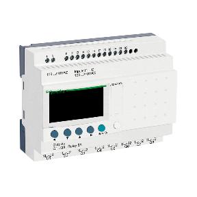 Characteristics compact smart relay Zelio Logic - 20 I O - 100..240 V AC - no clock - display Product availability : Stock - Normally stocked in distribution facility Price* : 374.