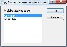COPYING ENTRIES You can copy entries from one address book to another.