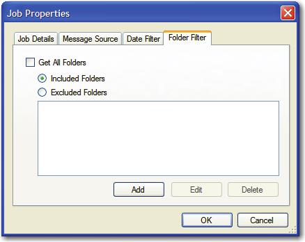Chapter 6 PaperVision Message Manager Harvester 7. Click the Folder Filter tab.