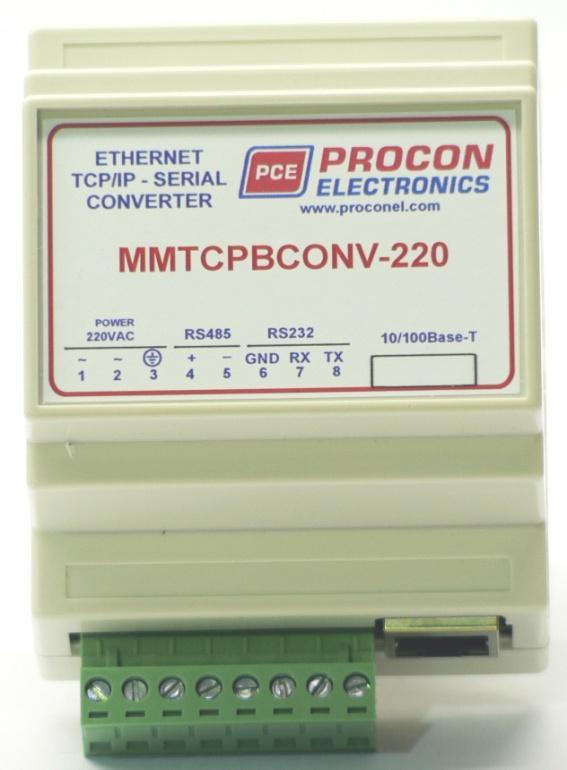 4.14 MMTCPBCONV - MODBUS/TCP SERIAL CONVERTER 4.14.1 Description The Modbus/TCP Serial Boxed Converter enables serial devices communicating on RS232/485 using the Modbus protocol, such as MOD-MUX modules, to be connected to an Ethernet network.