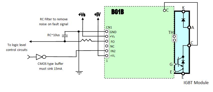 Interface Circuit Requirements: Figure 4: BG1B External Wiring Diagram A typical interface circuit for the BG1B is shown in Figure 4.