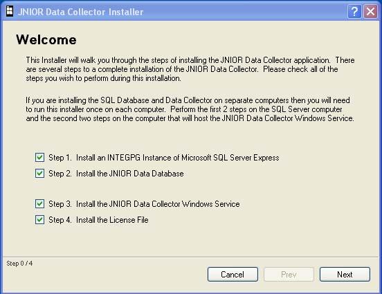 Getting Started Please double click on the installation program (Data Collector Install.exe) and the following screen will be displayed.