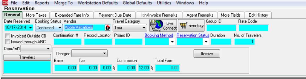 How to Use Live Connect The Live Connect feature within ClientBase allows you to pull detailed reservation information from the vendors website, right into ClientBase.