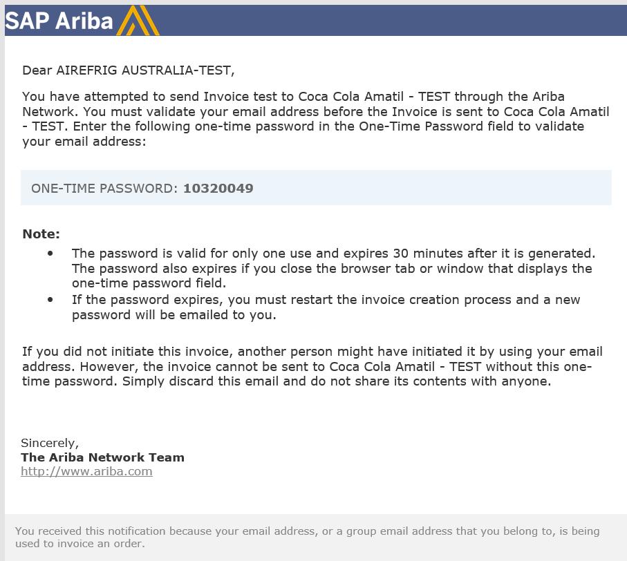 Click the box confirming your agreement to Ariba s terms of use.