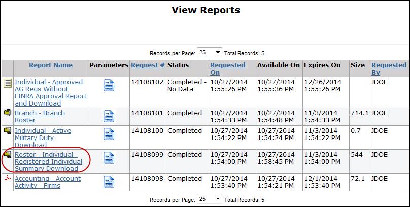 View an IARD Report (Continued) To view a report, click on the report name. The report will open in either PDF format or as a downloadable zip file.