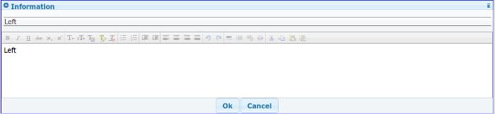 Information Band Figure 2.8. Text Element Editor for the Information Band 3.