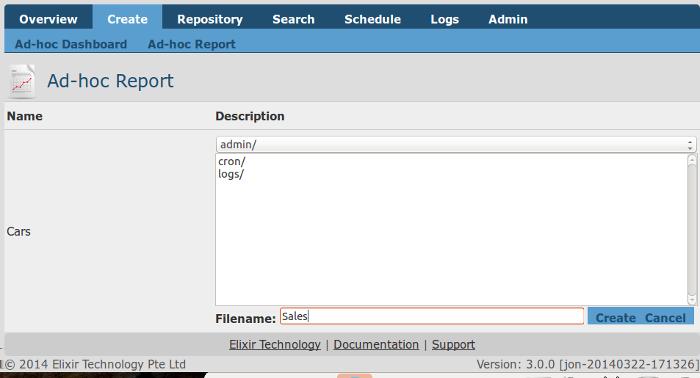 Report Walkthrough - Creating Your Report Figure 7.2. Select Repository Location 4.