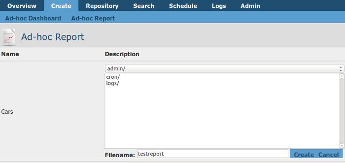 Introduction Figure 1.1. Report Main Screen 2. Select a location in the repository from the drop-down list. Enter the file name for the report in the Filename field.