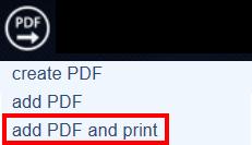 2. Once you have added all reports to the queue, place your cursor over the PDF icon and select Add PDF and Print.