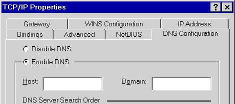 5. On the DNS Config tab ( Enable DNS