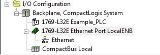 Implementing a Connection Without Cyclic Communications In my case I have the 1769-L32E with Ethernet Port LocalENB whose properties has the IP Address of the PLC.