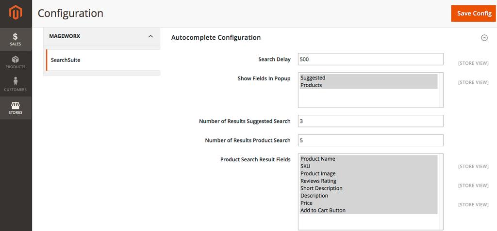 3. Search Autocomplete settings Specify the time delay in