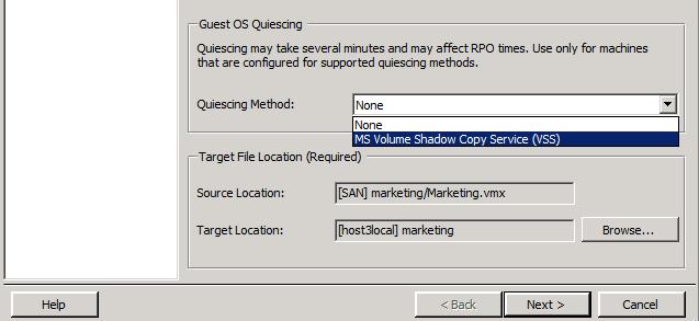 Protecting a VM with vsphere Replication Guest OS