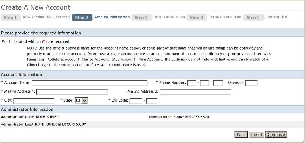 Step 2 Account Information The next screen will gather information for the account you wish to open. Please note that fields marked with an asterisk are required.