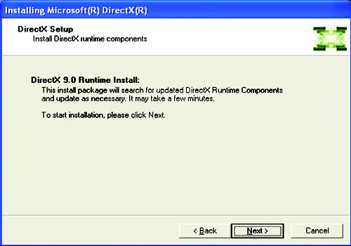performance. Note: For software MPEG support in Windows 2000 or Windows XP, you must install DirectX first.