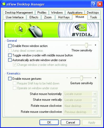 English nview Mouse properties This tab can modify and