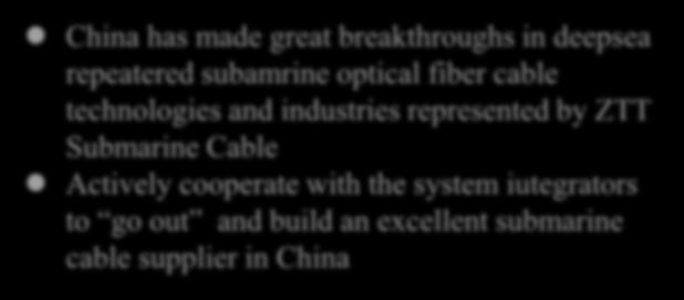 deepsea repeatered submarine optical fiber cable was successfully