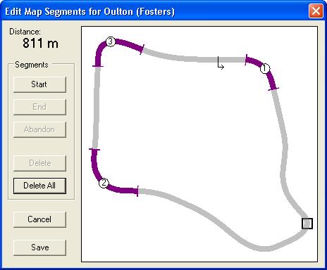 Figure 24 - Edit Map Segments Dialog (Segment Deleted) 5. Click Save to update the segments for the circuit map or Cancel to abandon any changes made. 6.2.3 Deleting All Segments All the segments for a circuit map are deleted in the following way: 1.