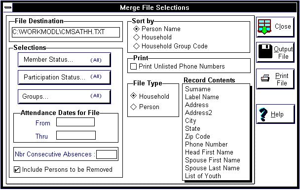 Merge File Merge File Overview The Merge File process outputs an ASCII comma delimited (comma separated) data file with pre-determined data fields.