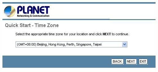 Step 3 - Click Next to setup your time zone.
