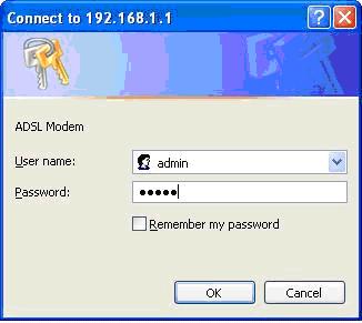 2. A user name and password prompt will appear.
