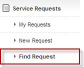 Searching by Request Number You can search for a specific request by entering the request number.