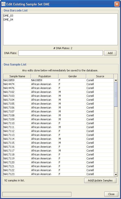 Appendix A Manage Sample Set Files Manage sample sets 5. To edit the sample set information: Column Description To edit... Sample Name The name of the sample. N/A. You cannot edit the sample names.