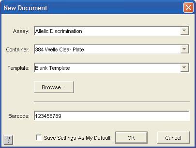 Chapter 2 Preparation Tasks Set up an SDS file 2. From the Assay drop-down menu, select Allelic Discrimination. IMPORTANT! The AutoCaller software is intended for SNP genotyping experiments only.