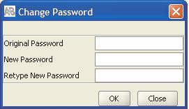 Complete the Change Password dialog box: a. Enter your original password. b. Enter a new password. c.