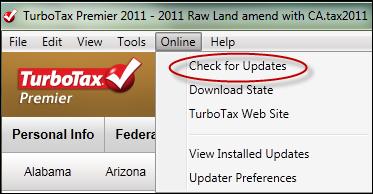 Update your TurboTax desktop/download product. a.
