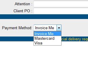 Select your method of Payment a) Invoice Me your order will be