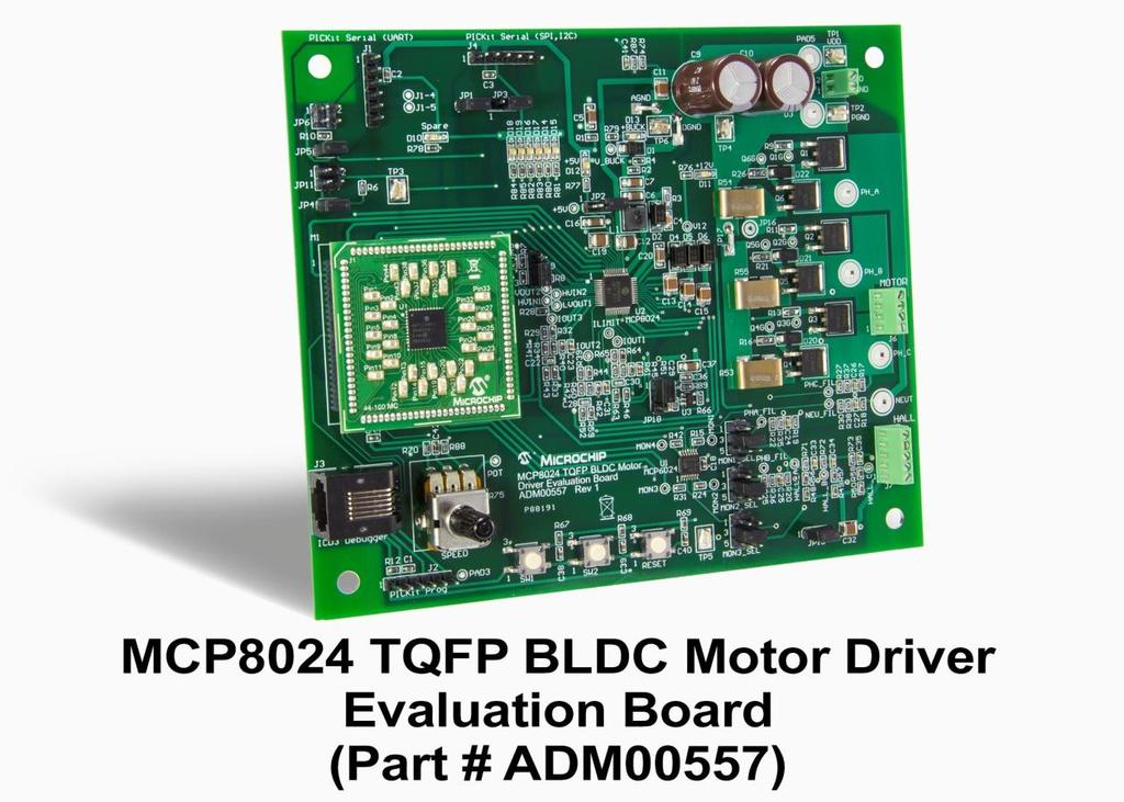 MCP8024 Evaluation Board Features Input Voltages from 6V to 28V
