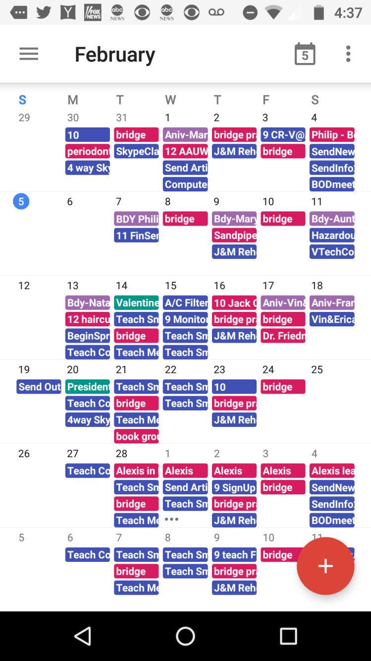 Calendar (Mobile) Month