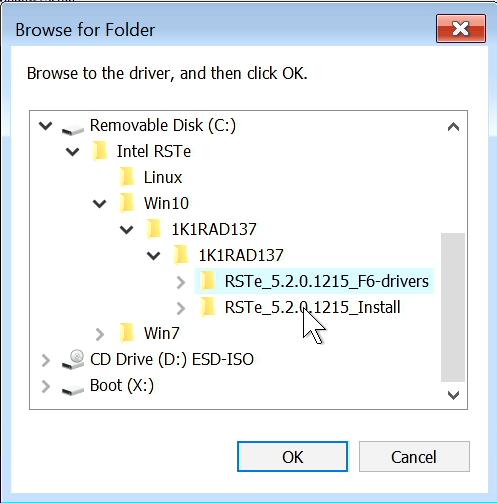 7. Make sure to load the appropriate storage device driver onto a CD, DVD, or USB flash drive before completing the next step.
