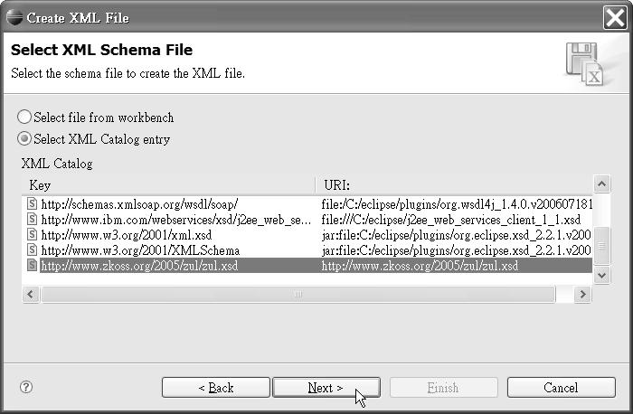80 firstpress: Setting Up the Development Environment Figure 5-23. Select your XSD file on the Select XML Schema File page. 6.