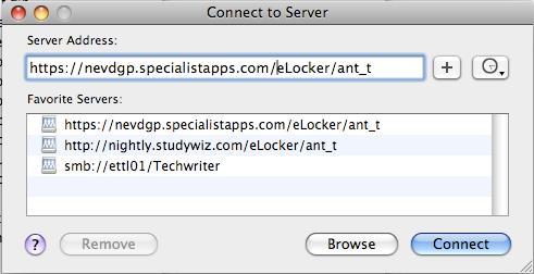 3. In the Server Address field, enter the URL of your personal elocker.
