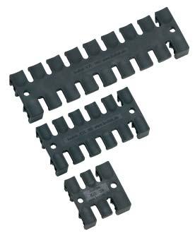 Length Length PU for H-rails for C-rails L1 L2 The strain relief plate KZL range is used for static or dynamic applications for organizing and securing cabels on machines, control panels or drag