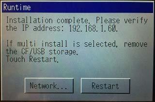 Technical Instructions Loading Software Updates (continued) When the installation is complete, remove the USB drive and press Restart.