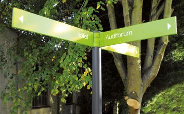 Choose System F for: > Double-sided, multi-direction wayfinding signage > The flexibility to