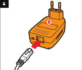 Plug the adapter into an electrical outlet located near the device to be connected to the network.