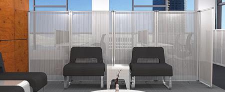 Frosted, Charcoal and Blue Partitions are designed to be simple,