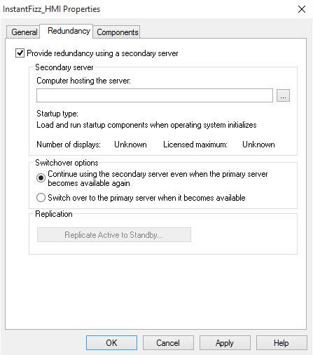 Deploy network distributed applications Chapter 6 Set up redundancy In the Redundancy tab, select Provide redundancy using a secondary server, specify the name the computer that will host the