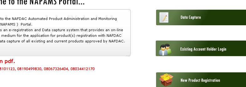 How do I Purchase a Data Capture form? 1. Go to the website address, registration.nafdac.gov.