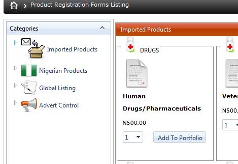 Click on the arrow before the interested category (i.e. Imported Products) 4.