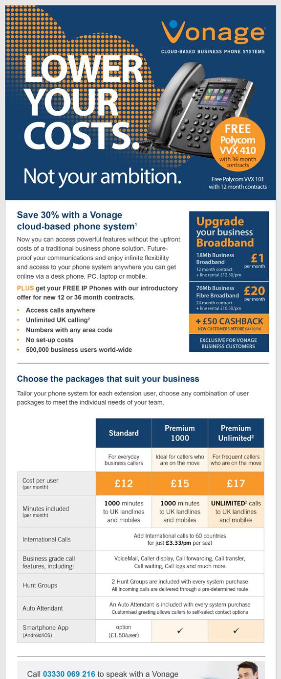 Vonage hosted VoIP alongside exciting Business
